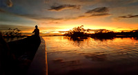 Canoeing at Sunset over Cuyabeno